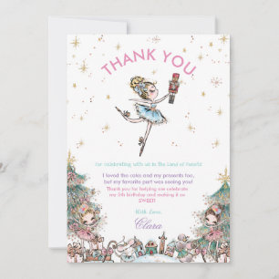 The Nutcracker Christmas Ballet Birthday Party Thank You Card