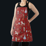 The Nutcracker Christmas Ballet Vintage Red Apron<br><div class="desc">The Nutcracker Christmas Ballet Vintage Apron.  Perfect Kris Kringle present.  Matching items available in store! https://www.zazzle.com/collections/119667271404904397</div>