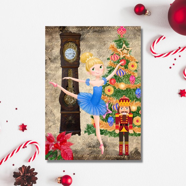 The Nutcracker Clara Act I Christmas Eve Ballet Holiday Card (Creator Uploaded)