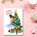 The Nutcracker Clara Ballerina Christmas Ballet Holiday Card<br><div class="desc">The beautiful ballet holiday design is centred around The Nutcracker production.  This design was inspired by Act I of the Nutcracker where Clara receives the Nutcracker as a gift.</div>