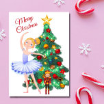 The Nutcracker Clara Ballerina Christmas Ballet Holiday Card<br><div class="desc">The beautiful ballet holiday design is centred around The Nutcracker production.  This design was inspired by Act I of the Nutcracker where Clara receives the Nutcracker as a gift.</div>