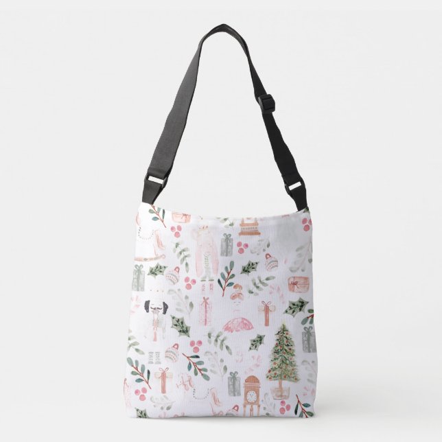 The Nutcracker Holiday Watercolor Crossbody Bag (Front)