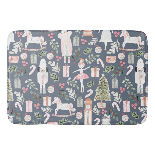 The Nutcracker modern watercolor Bath Mat (Front)