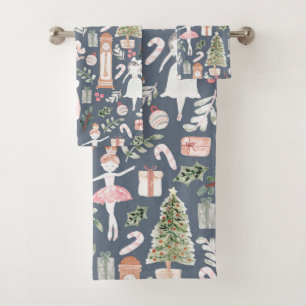 The Nutcracker modern watercolor Bath Towel Set