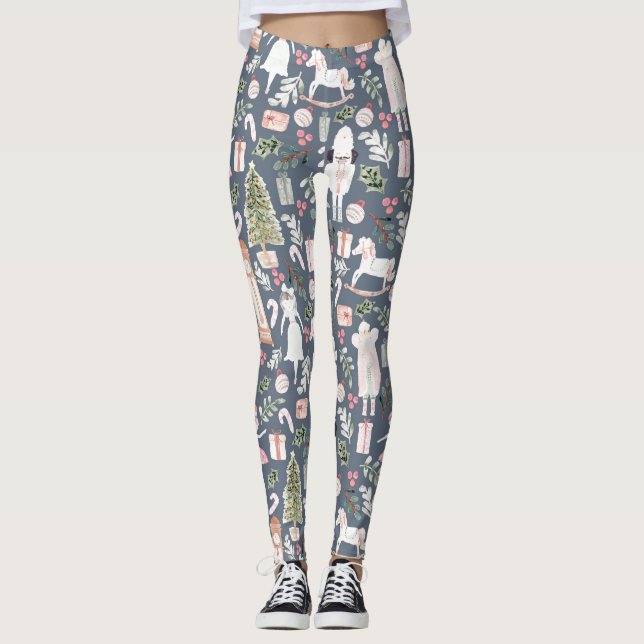 The Nutcracker modern watercolor Leggings (Front)