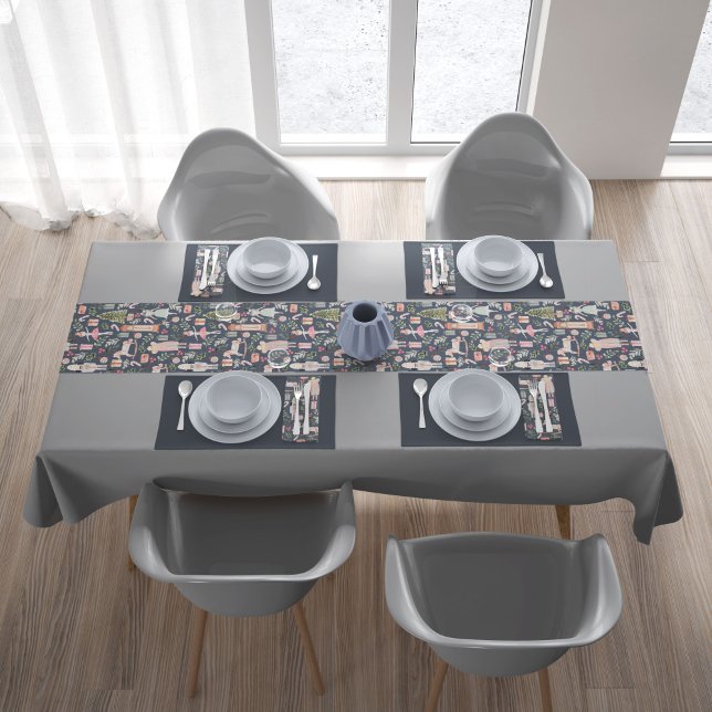 The Nutcracker modern watercolor Short Table Runner (the nutcracker )