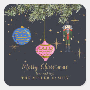 The Nutcracker, navy Square Sticker