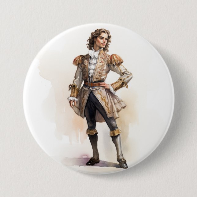 THE NUTCRACKER PRINCE CAVALIER 3 INCH ROUND BUTTON (Front)