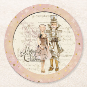 The Nutcracker Suite-Ballerina & Nutcracker   Round Paper Coaster