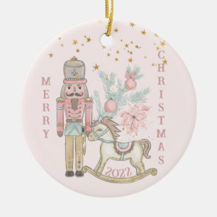 The Nutcracker Suite With His Rocking Horse Ceramic Ornament