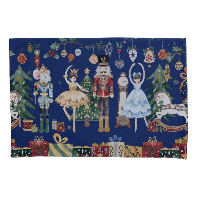 The Nutcracker Vintage Ballet Merry Christmas Pillowcase (Front)