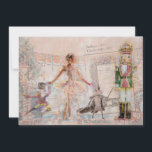 "The Nutcracker" Vintage Christmas Card<br><div class="desc">"The Nutcracker" is a vintage collage that depicts themes from Tchaikovsky's wonderful 1892 ballet, which was itself based on Hoffman's original 1816 story. In the tale, Clara receives the help of her godfather Uncle Drosselmeyer. The Nutcracker Prince fends off the Mouse King. Clara shows her love for the Prince by...</div>