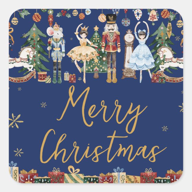 The Nutcracker Vintage Christmas Square Square Sticker (Front)