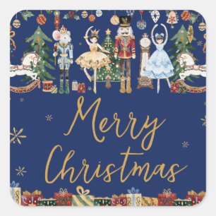 The Nutcracker Vintage Christmas Square Sticker