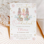 The Nutcracker Winter Onederland 1st Birthday  Invitation<br><div class="desc">Personalize this sweet pink winter onederland first birthday party invitation with your party details easily and quickly, simply press the customize it button to further re-arrange and format the style and placement of the text.  Featuring whimsical characters from the Nutcracker in sweet pastel colours. Perfect for your little snowflake's first...</div>