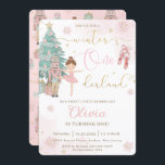 The Nutcracker Winter Onederland 1st Birthday  Invitation<br><div class="desc">Personalize this sweet pink winter onederland first birthday party invitation with your party details easily and quickly, simply press the customize it button to further re-arrange and format the style and placement of the text.  Featuring whimsical characters from the Nutcracker in sweet pastel colours. Perfect for your little snowflake's first...</div>