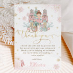 The Nutcracker Winter Onederland 1st Birthday  Thank You Card<br><div class="desc">Personalize this sweet pink winter onederland first birthday party thank you card with your party details easily and quickly, simply press the customize it button to further re-arrange and format the style and placement of the text.  Featuring whimsical characters from the Nutcracker in sweet pastel colours. A perfect coordinating thank...</div>