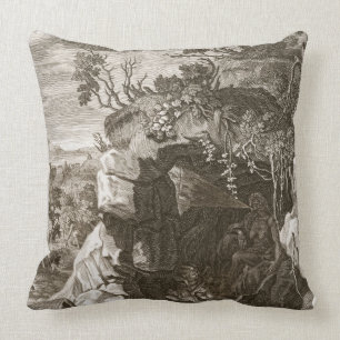The Nymph Echo Changed into Sound, 1731 (engraving Throw Pillow