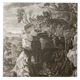 The Nymph Echo Changed into Sound, 1731 (engraving Tile