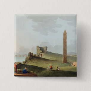The Obelisks at Alexandria, called Cleopatra's Nee 2 Inch Square Button
