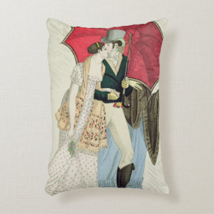 The Obliging Umbrella, plate 40 from 'Le Bon Genre Decorative Pillow