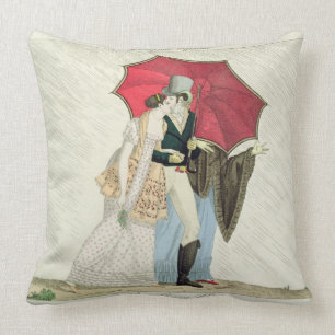 The Obliging Umbrella, plate 40 from 'Le Bon Genre Throw Pillow