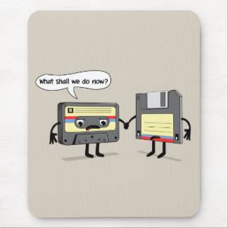 The Obsoletes (Retro Floppy Disc Cassette Tape) Mouse Pad