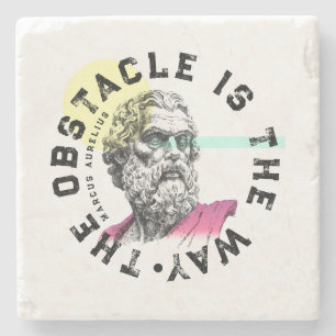 The Obstacle Is The Way – Marcus Aurelius Quote Stone Coaster