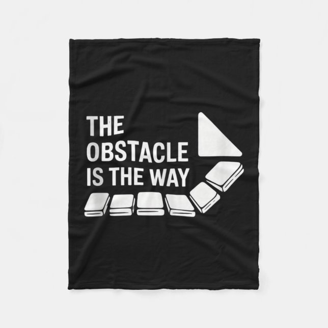The Obstacle Stoic Philosophy Motivational Tank To Fleece Blanket (Front)