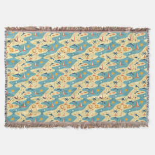 The Ocean Breeze Puts My Mind At Ease Throw Blanket