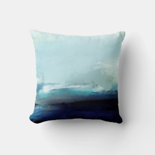 "The Ocean" Cool, Nautical Abstract Ocean Waves Throw Pillow