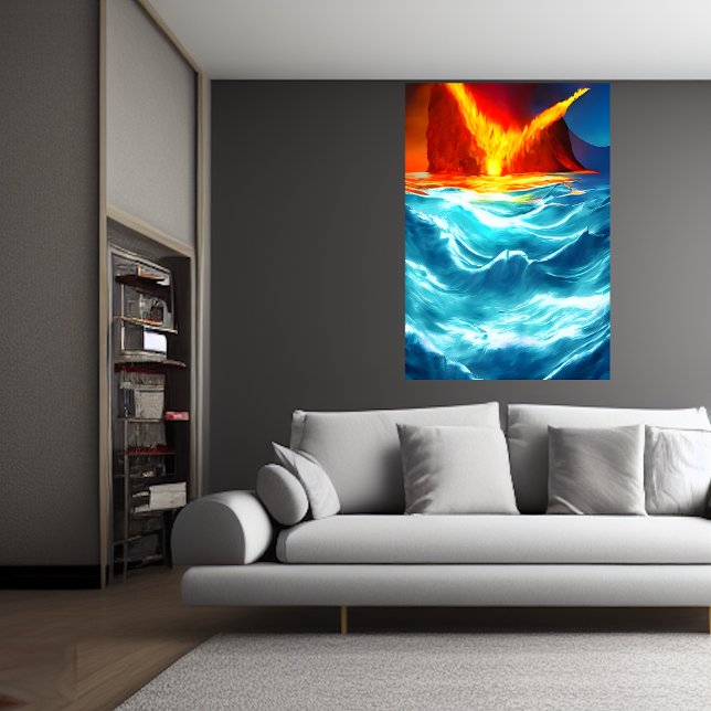 The ocean is burning | AI Art Poster (Creator Uploaded)