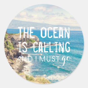 The Ocean is Calling - Maui Coast   Sticker