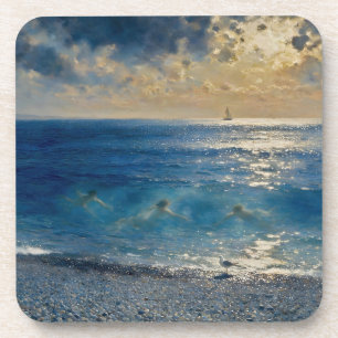 The Ocean Keeps Secrets – A Compelling Seascape Coaster