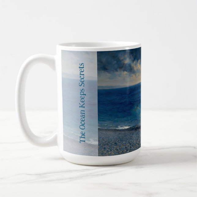 The Ocean Keeps Secrets – A Compelling Seascape Coffee Mug (Left)