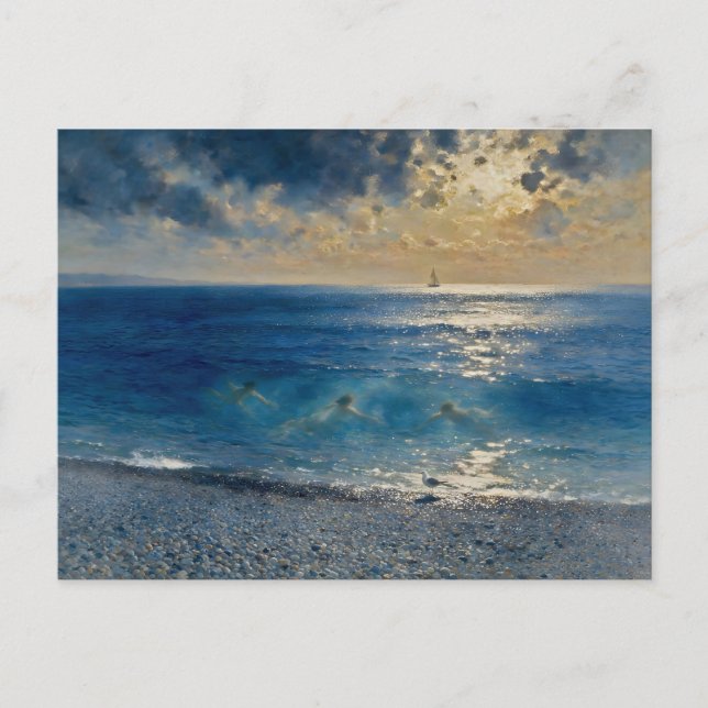 The Ocean Keeps Secrets – A Compelling Seascape Holiday Postcard (Front)