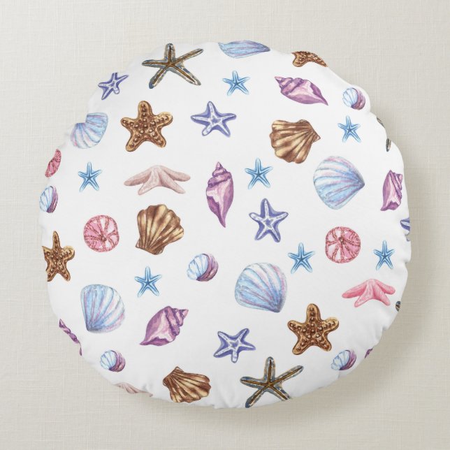 The Ocean Round Pillow (Front)