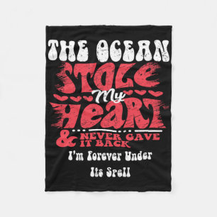 The Ocean Stole My Heart ~ Funny Valentines Day  Fleece Blanket