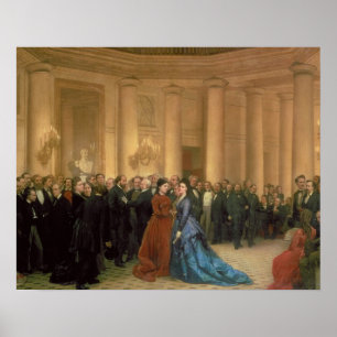 The Odeon Theatre, Paris, 1869 (oil on canvas) Poster