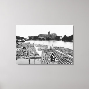 The Oder at Breslau Poland, c.1910 Canvas Print
