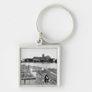The Oder at Breslau  Poland, c.1910 Keychain