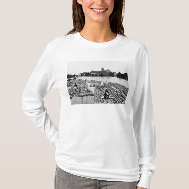 The Oder at Breslau  Poland, c.1910 T-Shirt (Front)