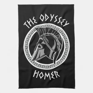 The Odyssey Homer Greek Helmet Ancient Mythology I Kitchen Towel