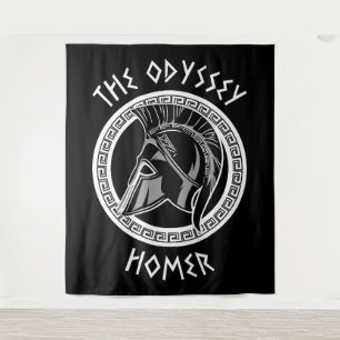 The Odyssey Homer Greek Helmet Ancient Mythology I Tapestry