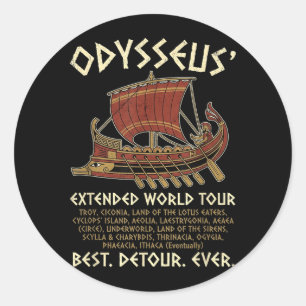 The Odyssey Odysseus World Tour Greek Mythology Classic Round Sticker