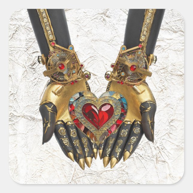 The Offering - Heart in Hands Square Sticker (Front)