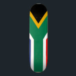 The Official Flag of the Republic of South Africa Skateboard<br><div class="desc">Adopted 27 April 1994: At the time of its adoption, the South African flag was the only national flag in the world to comprise six colours in its primary design. Three of the colours – black, green and yellow – are found in the banners of the African National Congress, the...</div>