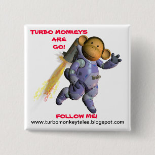The Official Turbo Monkey Crit Crew Blog Launch 2 Inch Square Button