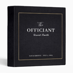 The Officiant Custom Wedding Marriage Black Gold Binder