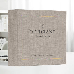 The Officiant Wedding Marriage Black Gold Elegant Binder